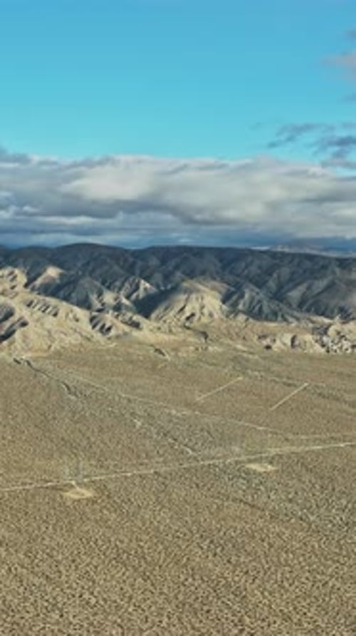 Stunning aerial view of Nevada arid landscape and rugged mountains
