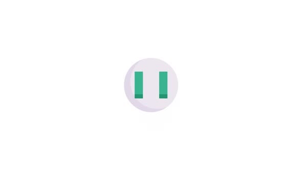 Flat Design Play Pause Button Toggle Animation, Motion Graphics ft ...