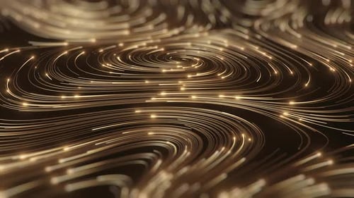 Abstract Golden Particle Stream Swirling Background