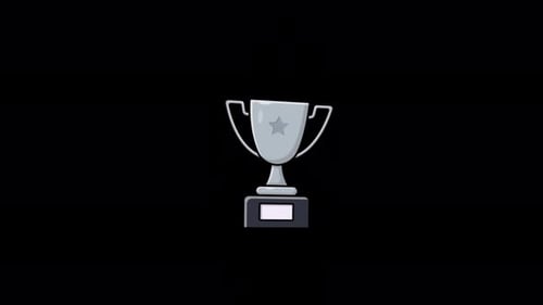 Silver Trophy Animation Video - Transparent