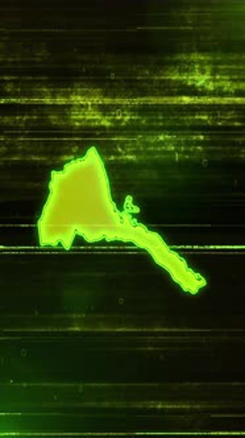 Eritrea Digital Futuristic Glitch Map