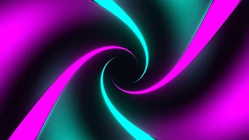 Cyan And Pink Reverse Spiral Neon Tunnel Background Vj Loop In 4K