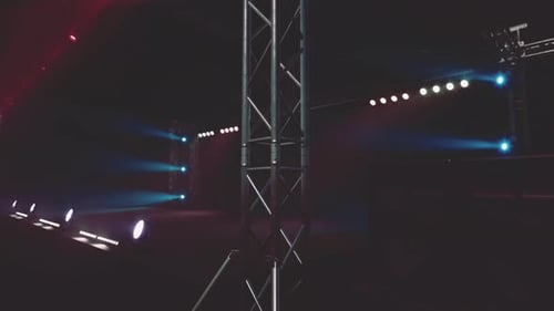 Dynamic Stage Lights with Vibrant Moving Beams