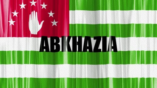 Cortina ondeada con la bandera de Abjasia