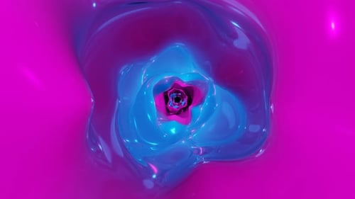 Blue And Pink Bright Glowing Tunnel Background Vj Loop l 4K