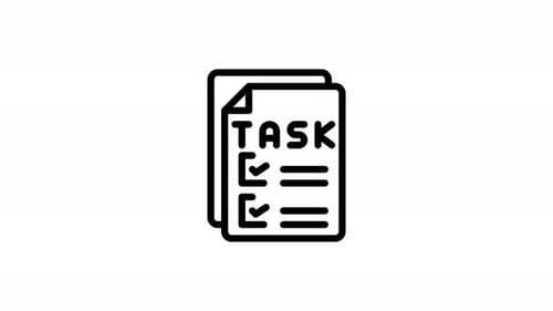 team tasks line icon animation