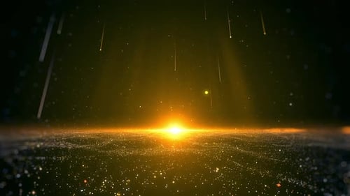 Dynamic Golden Particle Field Abstract Background