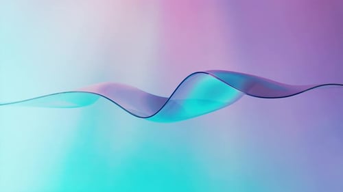 Abstract Gradient Wave with Flowing Glass Texture Vibrant Blend of Blue Purple and Pink Hues Looped
