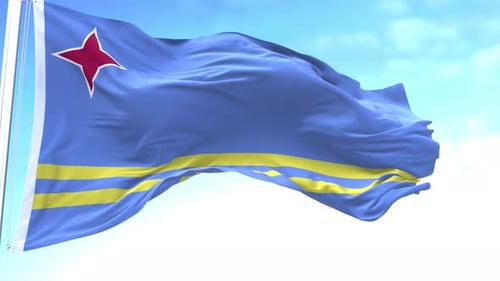 Aruba Flag Waving Animation