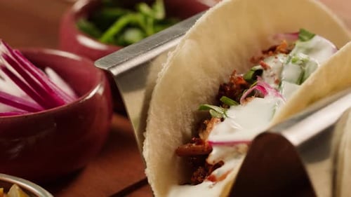 Close Up of Tacos on Display