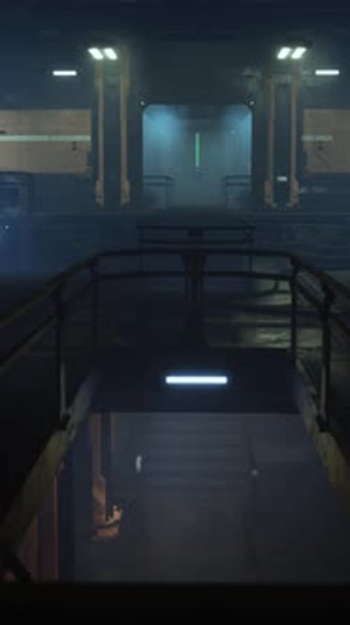 Empty Corridor with Reflective Wall