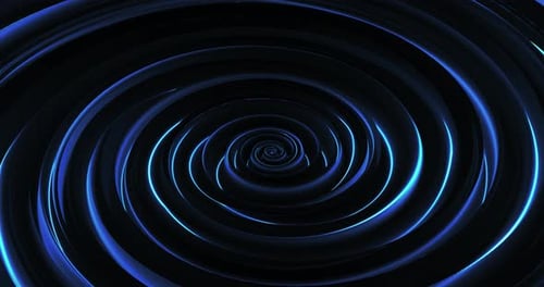 Welleneffekt, Spiralrotation, abstrakter Technologie-Hintergrund mit rotierenden leuchtenden Neonkreisen