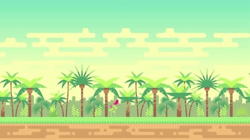 Tropical Jungle Palm Animation Loop