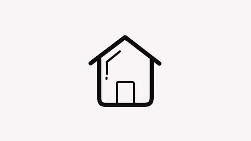 Minimalist House Line Drawing Animation