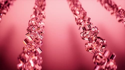 3D Rotating Red Glass Element Loop