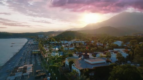 Scenic Coastline Resort With Beach and Mountains