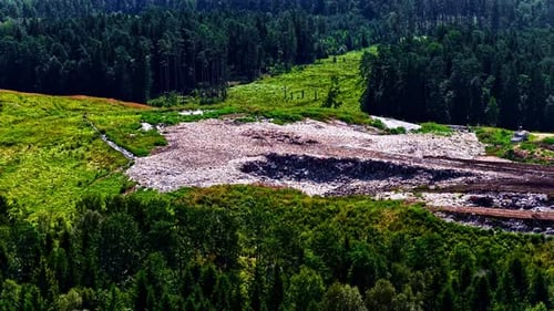Environmental land contamination landfill garbage accumulation waste materials dump environmental