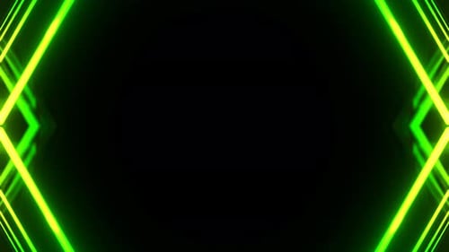 Green And Yellow Neon Abstract Striped Mirrored Background Vj Loop In 4K