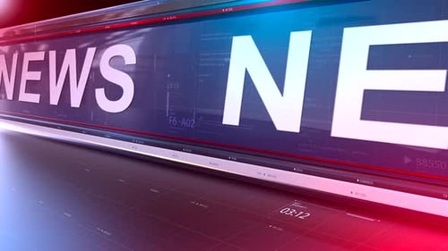 Futuristic News Broadcast Opener Title with Digital Data