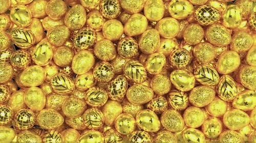 Golden Decorative Eggs Falling Animation for Celebrations