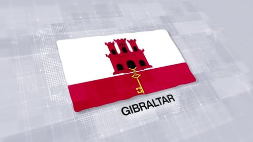 Flagge von Gibraltar auf weißem Hintergrund