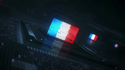 France flag on computer cpu