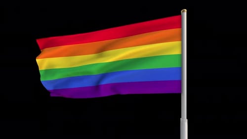 Vibrant Rainbow Pride Flag Waving Animation