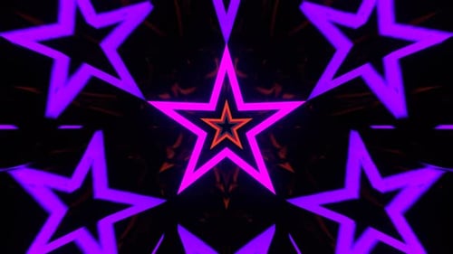 Multicolor Bright Neon Strobe Flashing Stars Background Vj Loop In 4K
