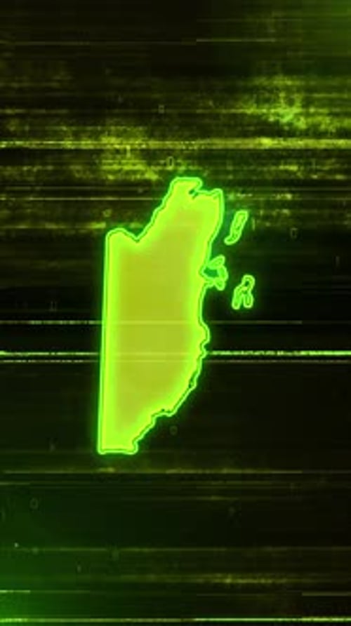 Digitale futuristische Glitch-Karte von Belize — Vertikales Video
