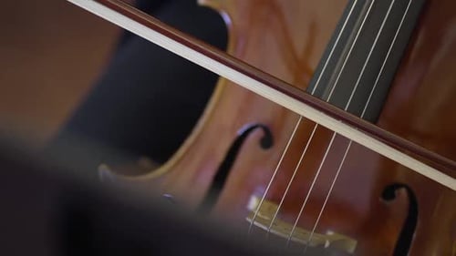 Close Up of Cello Being Played