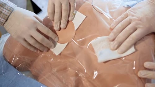 Medical Training Demonstrates IV Insertion Procedure