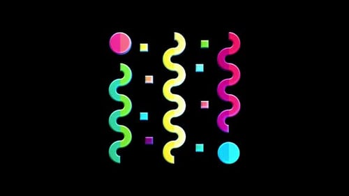 Vibrant 3D Party Streamers and Confetti Celebration Animation