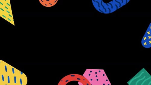 Cadre animé géométrique Memphis Alpha 01