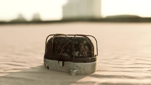 Old Rusted Trash on the Sand Beach