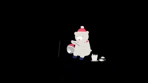 Beer And Penguen Fishing Alpha Channel