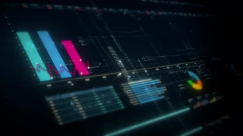 Animated Data Visualization with Futuristic Digital Interface