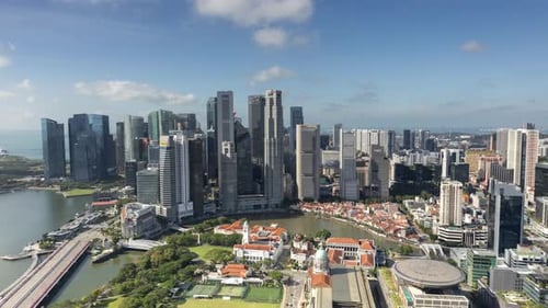Singapore City Skyline From a High Vantage Point