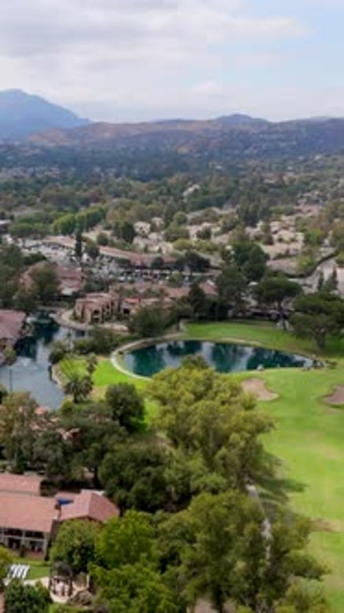 Breathtaking Aerial View of a Gorgeous and Beautiful Golf Course Nestled in California USA