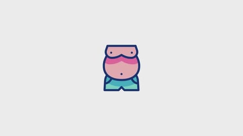 Animated Belly Icon for Weight Loss or Fitness