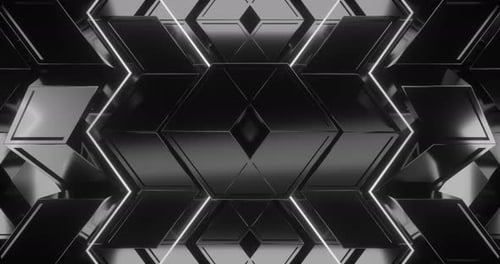 Geometric Abstract VJ Loop 4K Black and White