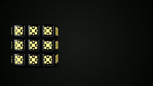 Abstract 3D Cubes Rotating Geometric Pattern Seamless Loop