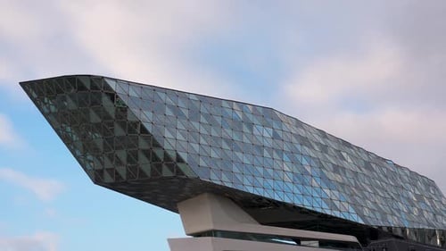 Antwerp Port House (Havenhuis), Belgium. Time lapse motion