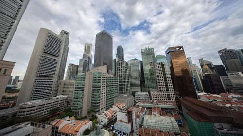 Horizonte del distrito central de negocios de Singapur