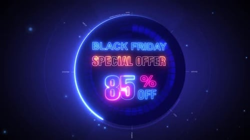 Black Friday Special Offer Neon Digital Countdown