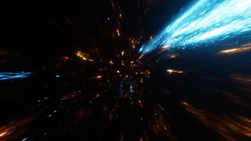 Animation futuriste de couleur orange sarcelle dans l'espace