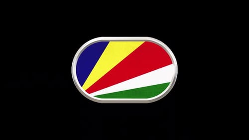 Seychelles Flag Animated 3D Glossy Button Loop