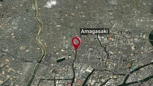 Amagasaki City Zoom (Japan) from Space to Earth