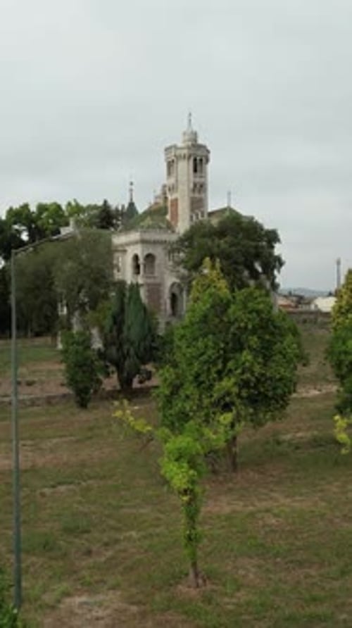 Vertical Video Cinematic footage of beautiful architectural Palace