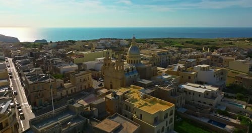 Establishing Shot of Malta Island Aerial View of a Beautiful European Island Near Italy
