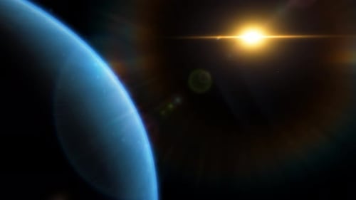 Gas Planet Neptune on Space Background 3D Rendering Animation